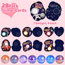 28-Pack Valentine Galaxy Slime & Cards - Fidget Toy Set