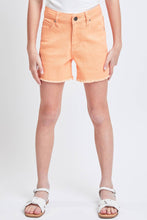 Girls High-Rise Color Twill Shorts With Fray Hem