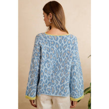 SOFT LEOPARD CONTRAST NECK AND ROLL UP SWEATER