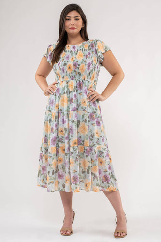 Aster Floral Midi Dress