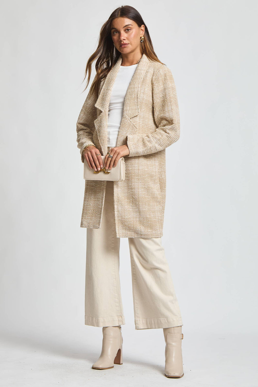 Open Front Midi Blazer