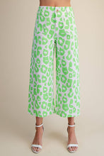 Colette Cropped Wide-Leg Neon Leopard Pants