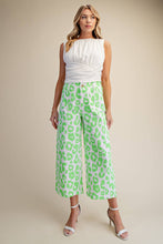 Colette Cropped Wide-Leg Neon Leopard Pants
