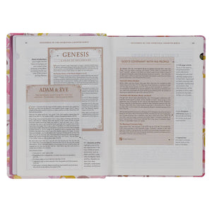 Pink Floral Spiritual Growth Bible New Living Translation