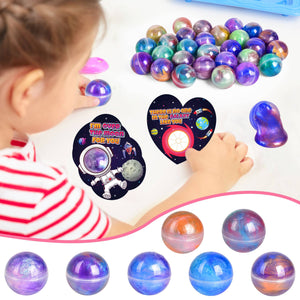 28-Pack Valentine Galaxy Slime & Cards - Fidget Toy Set