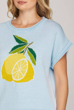 LEMON PRINT KNIT SWEATER TOP