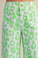 Colette Cropped Wide-Leg Neon Leopard Pants