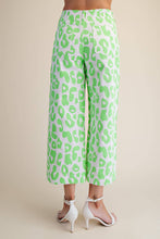 Colette Cropped Wide-Leg Neon Leopard Pants