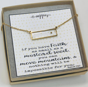 Real mustard seed necklace, Encouragement gift, Mustard seed