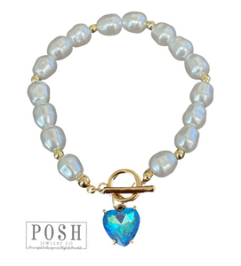 Pearl bracelet with heart 9PB047