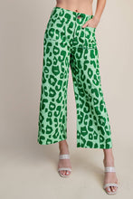Colette Cropped Wide-Leg Neon Leopard Pants