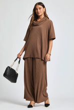 Cowl Neck Top + Relaxed Pants 2 Piece Set