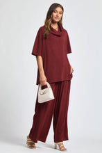 Cowl Neck Top + Relaxed Pants 2 Piece Set