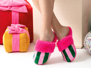 FELICITY STRIPE SLIPPERS, PINK