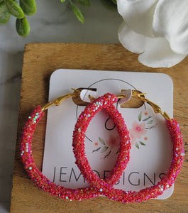 Glitter Hoop Earrings