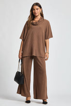 Cowl Neck Top + Relaxed Pants 2 Piece Set