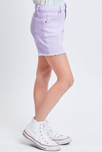 Girls High-Rise Color Twill Shorts With Fray Hem