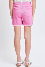 Girls High-Rise Color Twill Shorts With Fray Hem