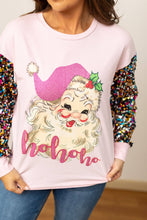 Pink Sequin Sleeve Santa Clause