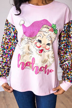 Pink Sequin Sleeve Santa Clause