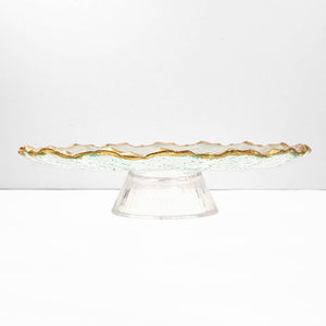 Triomphe Cake Stand   Clear/Gold   10.6x2.5x10.6