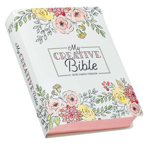 Pearlized White Faux Leather KJV My Creative Bible