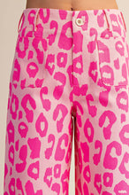 Colette Cropped Wide-Leg Neon Leopard Pants