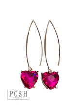 Valentine rhinestone heart on hook earring 9PE246