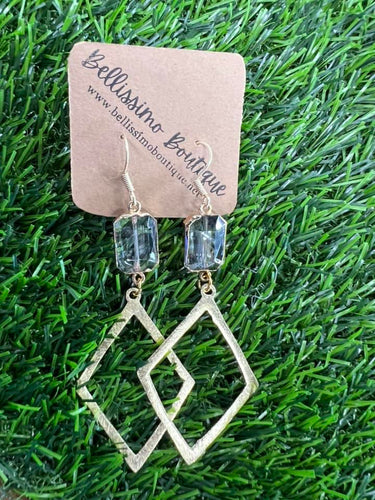 Diamond Shape Dangle Earrings