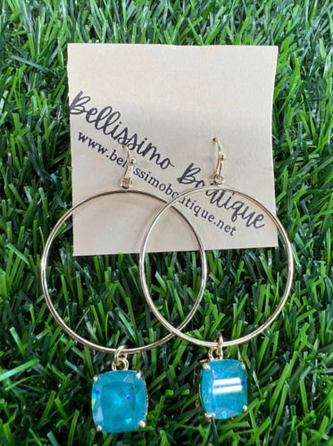 Hoop with Turquoise Stone