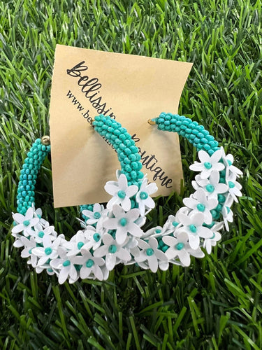 Beaded Floral Hoops