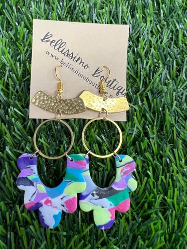 Bright Multicolored Clay Earrings