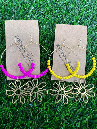 Floral Hoop Earrings