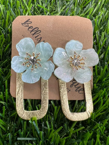 Light Blue Floral Earrings