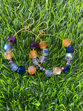 Colorful Fall Beaded Hoops