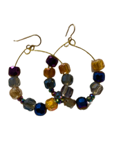 Colorful Fall Beaded Hoops