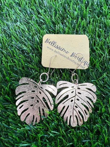Golden Palm Leaf Earring