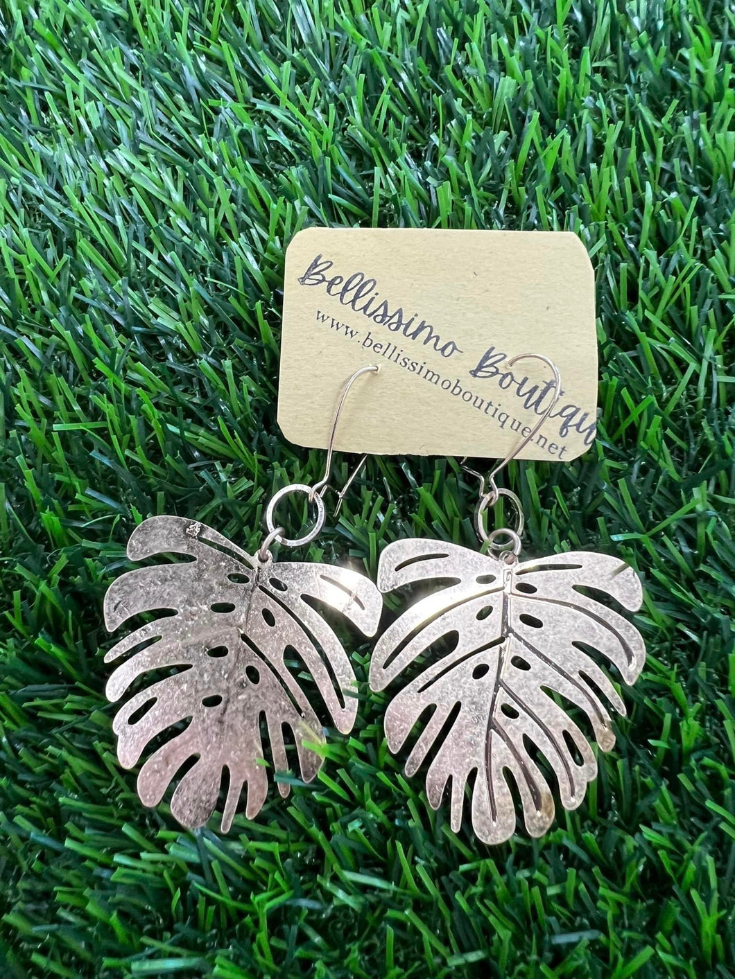 Golden Palm Leaf Earring