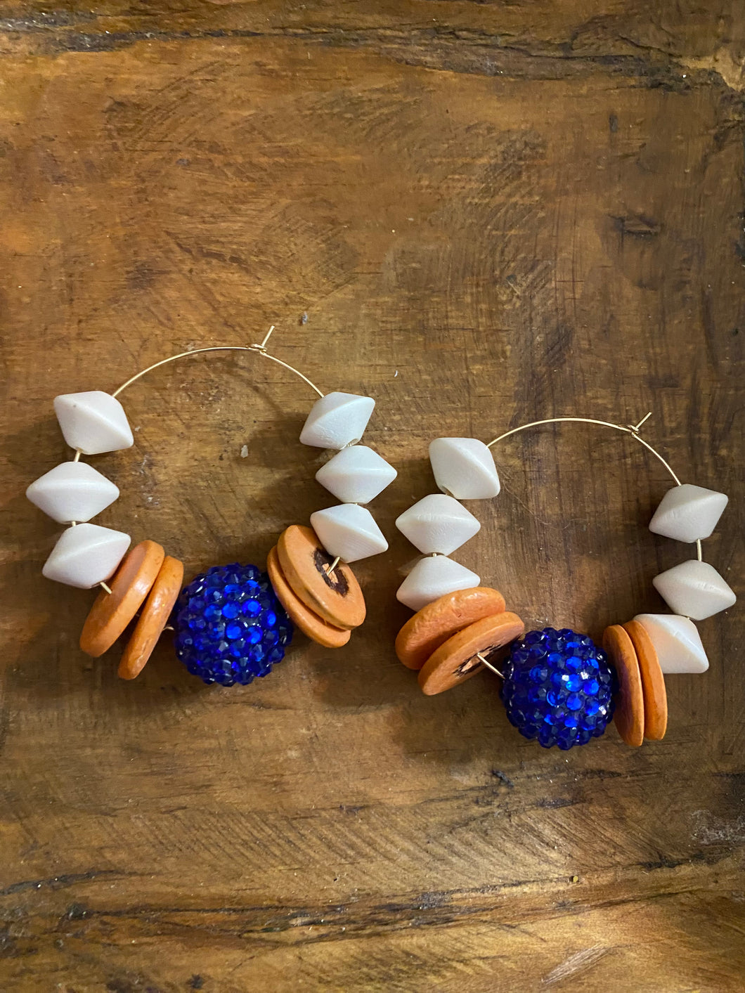 Orange Blue Earrings