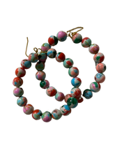 Painted Beaded Hoops