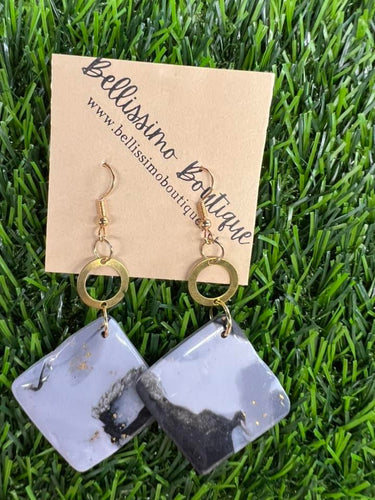 Grey Multi Clay Earrings