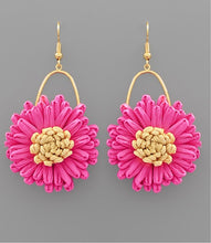 Raffia Flower Dangle Earrings