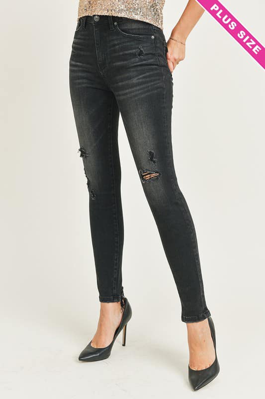 Black Onyx Distressed Skinny Jeans