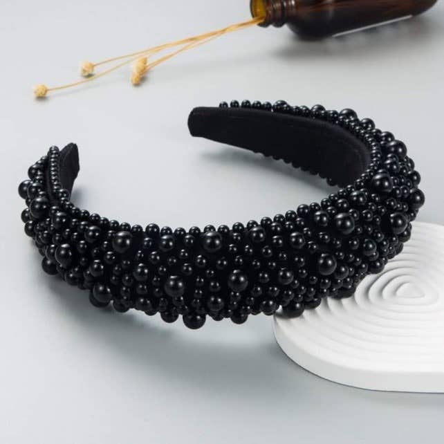 Posh Black Pearl Headband
