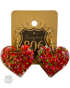 Glitter heart earring 806-E389