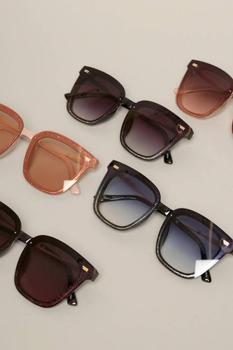 Women's Glitter Detailed Frame Sunglasses