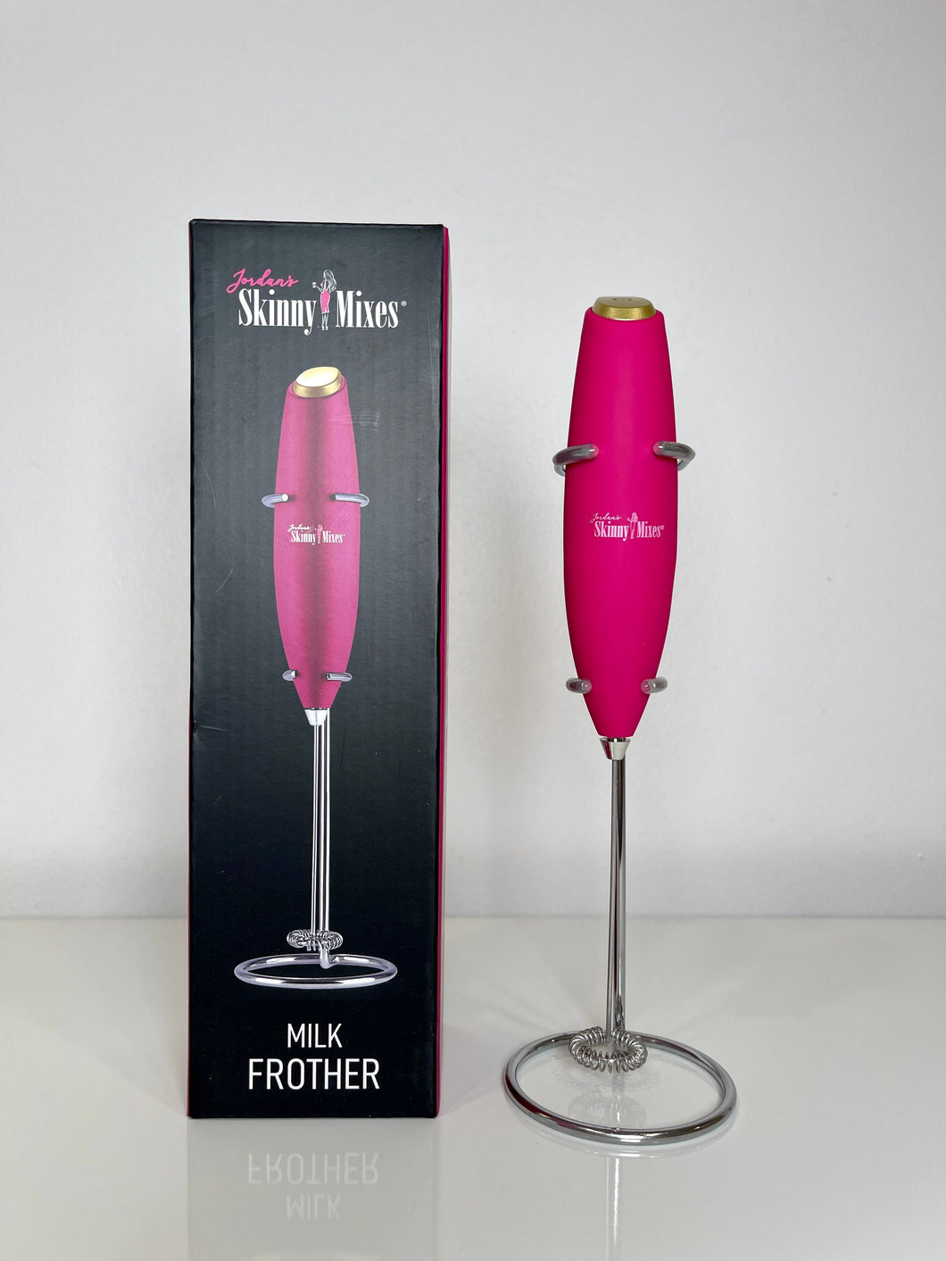 Pink Milk Frother with Logo