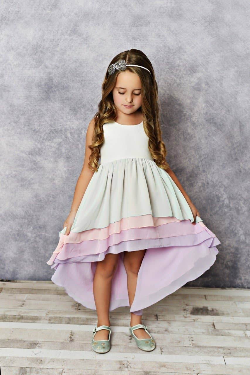 Kids Sherbet Pastel Hi-Lo Frills Fancy Dress