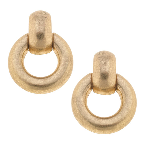 Selma Hoop Earrings in Worn Gold