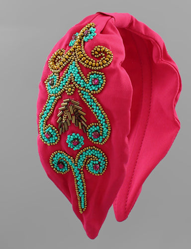 Fuchsia Beaded Headband